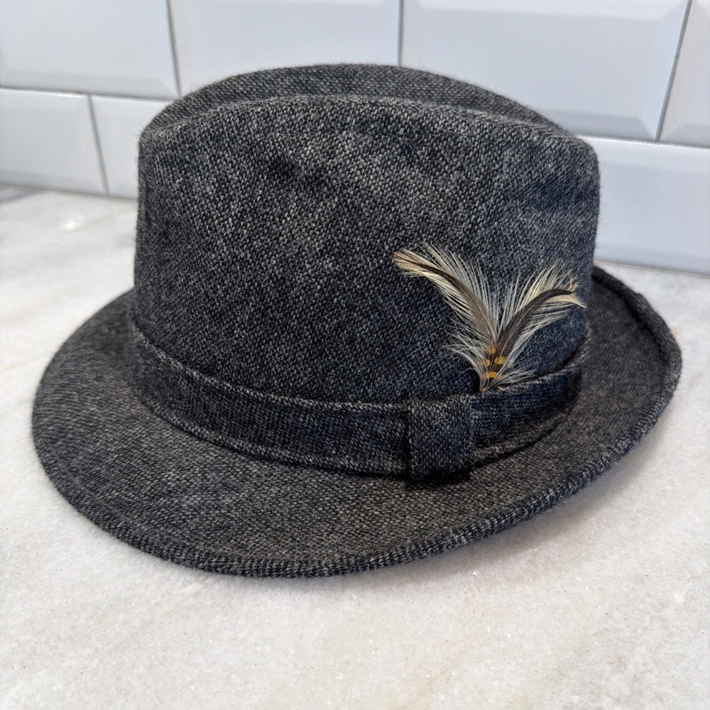 Vtg Adam New York Gray Mens Fedora Hat Sz Medium Perfect Made In USA GWB001